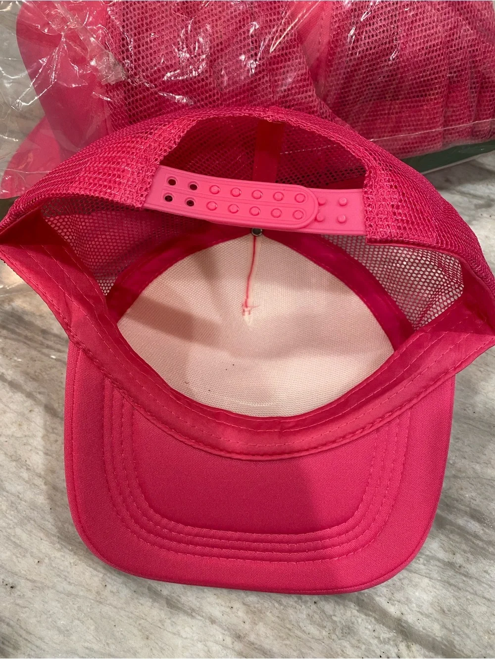 NEW in bag Lot of 12 Hot Pink 5 panel Mesh Trucker Hat